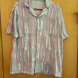 Zara Mens XL Knit Button Down Shirt